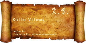 Kello Vilmos névjegykártya